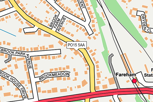 PO15 5AA map - OS OpenMap – Local (Ordnance Survey)