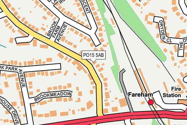 PO15 5AB map - OS OpenMap – Local (Ordnance Survey)