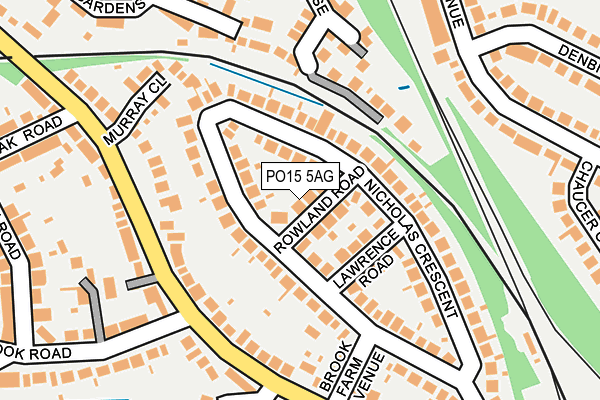 PO15 5AG map - OS OpenMap – Local (Ordnance Survey)