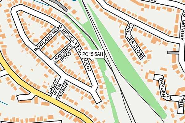 PO15 5AH map - OS OpenMap – Local (Ordnance Survey)