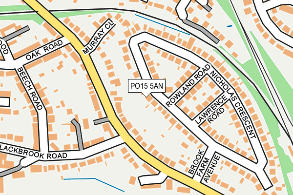 PO15 5AN map - OS OpenMap – Local (Ordnance Survey)