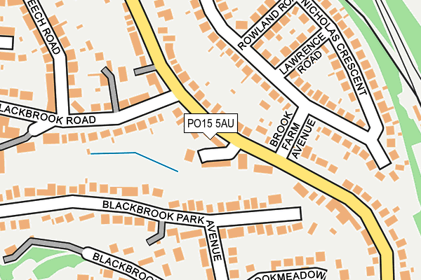 PO15 5AU map - OS OpenMap – Local (Ordnance Survey)