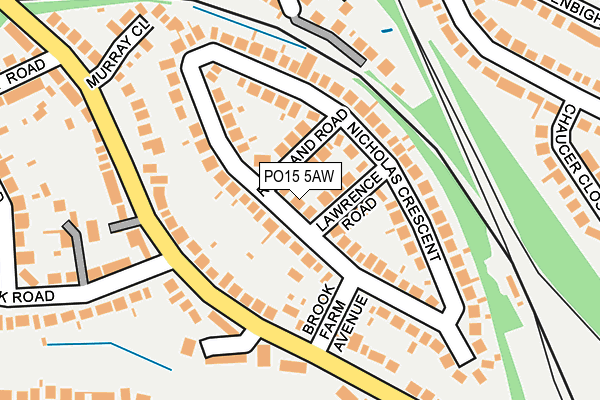 PO15 5AW map - OS OpenMap – Local (Ordnance Survey)