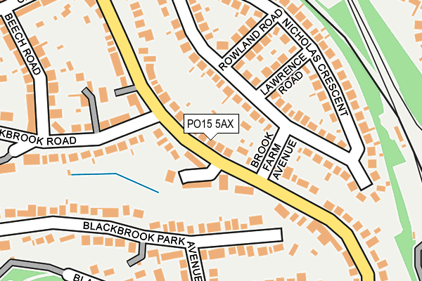 PO15 5AX map - OS OpenMap – Local (Ordnance Survey)