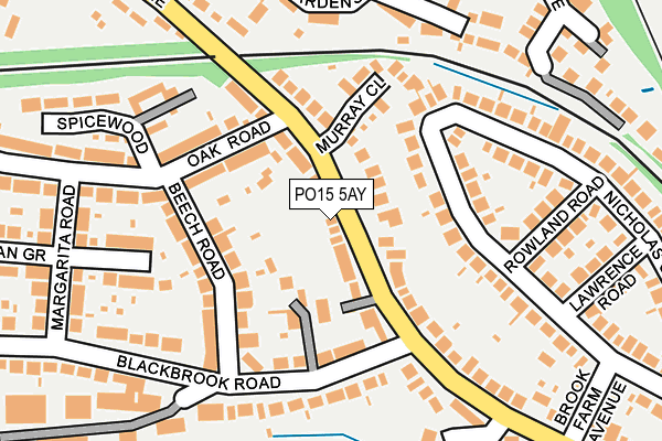 PO15 5AY map - OS OpenMap – Local (Ordnance Survey)