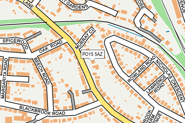 PO15 5AZ map - OS OpenMap – Local (Ordnance Survey)