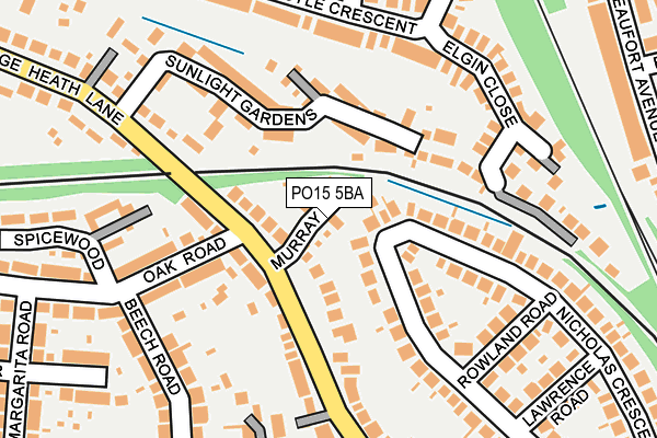 PO15 5BA map - OS OpenMap – Local (Ordnance Survey)