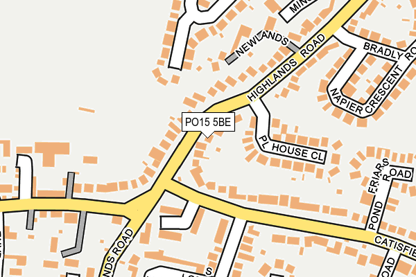 PO15 5BE map - OS OpenMap – Local (Ordnance Survey)