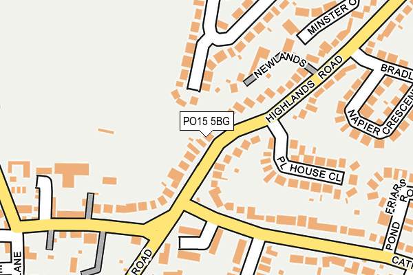 PO15 5BG map - OS OpenMap – Local (Ordnance Survey)