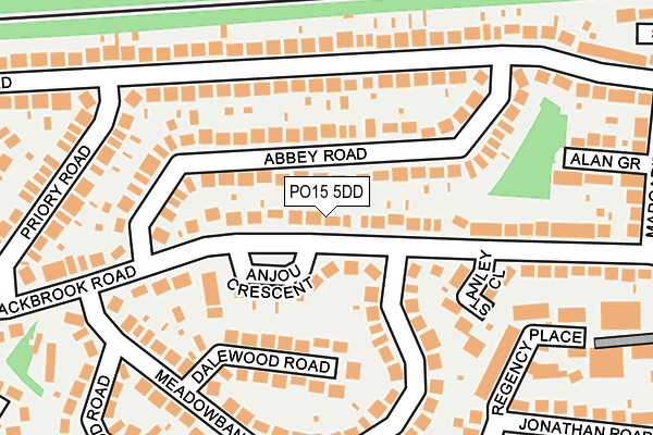 PO15 5DD map - OS OpenMap – Local (Ordnance Survey)