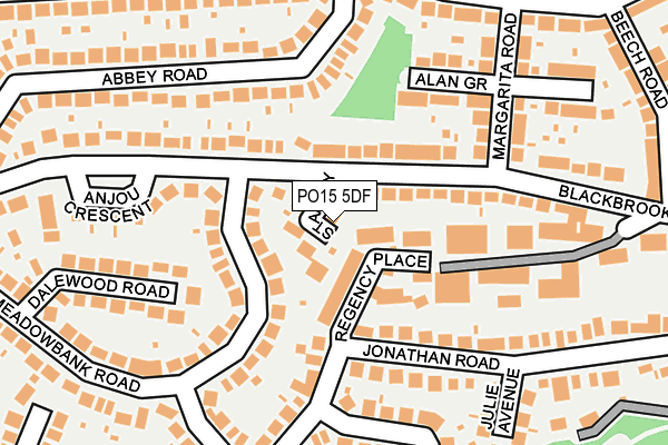 PO15 5DF map - OS OpenMap – Local (Ordnance Survey)