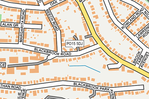 PO15 5DJ map - OS OpenMap – Local (Ordnance Survey)