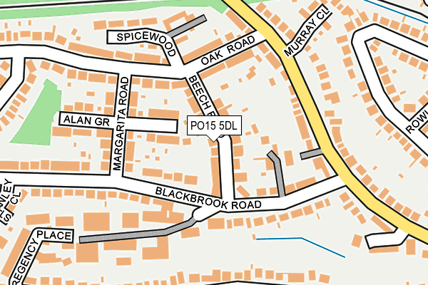 PO15 5DL map - OS OpenMap – Local (Ordnance Survey)