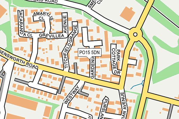 PO15 5DN map - OS OpenMap – Local (Ordnance Survey)