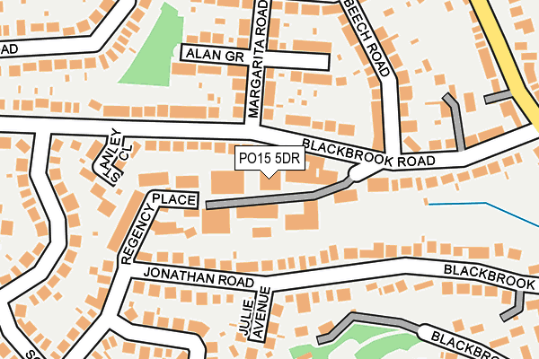 PO15 5DR map - OS OpenMap – Local (Ordnance Survey)