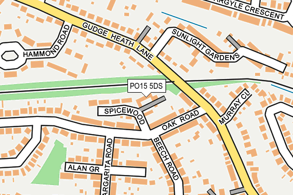 PO15 5DS map - OS OpenMap – Local (Ordnance Survey)