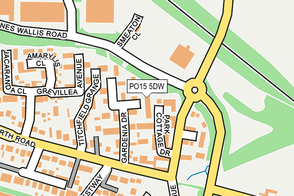 PO15 5DW map - OS OpenMap – Local (Ordnance Survey)