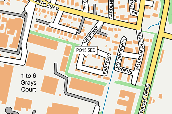 PO15 5ED map - OS OpenMap – Local (Ordnance Survey)