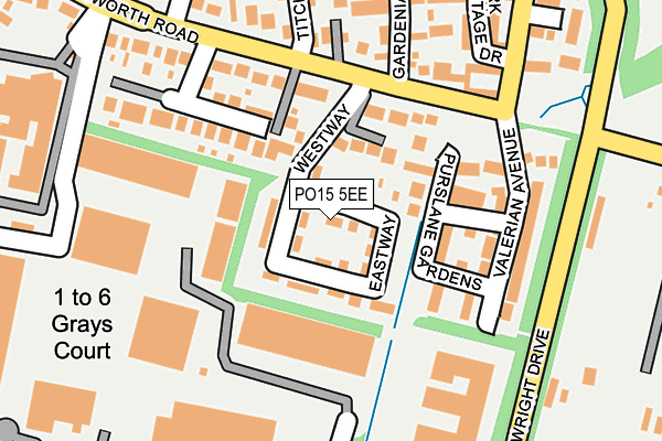 PO15 5EE map - OS OpenMap – Local (Ordnance Survey)