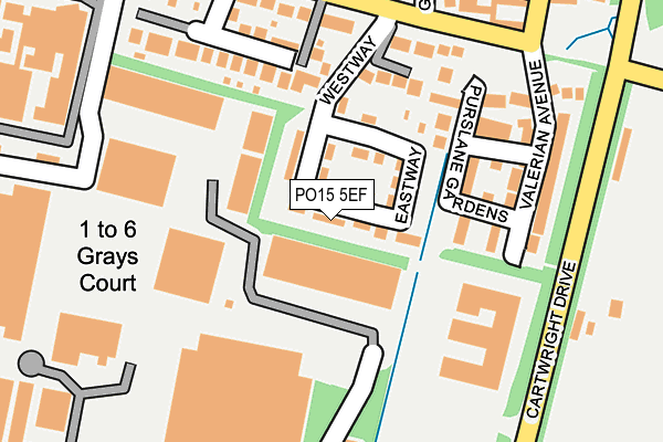 PO15 5EF map - OS OpenMap – Local (Ordnance Survey)
