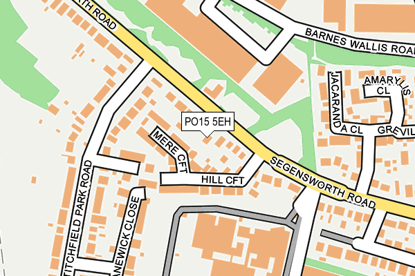 PO15 5EH map - OS OpenMap – Local (Ordnance Survey)