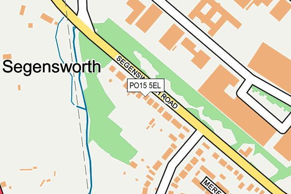 PO15 5EL map - OS OpenMap – Local (Ordnance Survey)