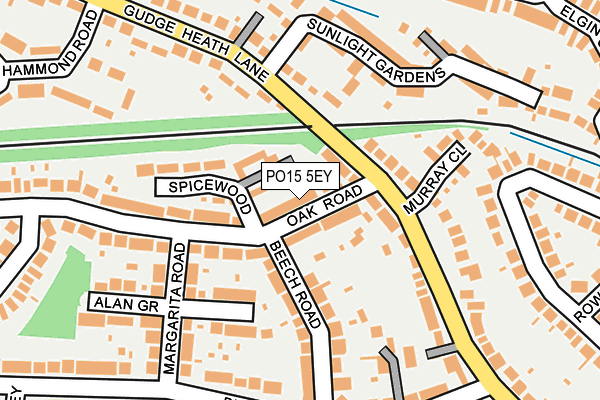 PO15 5EY map - OS OpenMap – Local (Ordnance Survey)