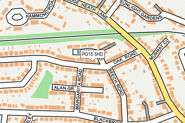 PO15 5HD map - OS OpenMap – Local (Ordnance Survey)