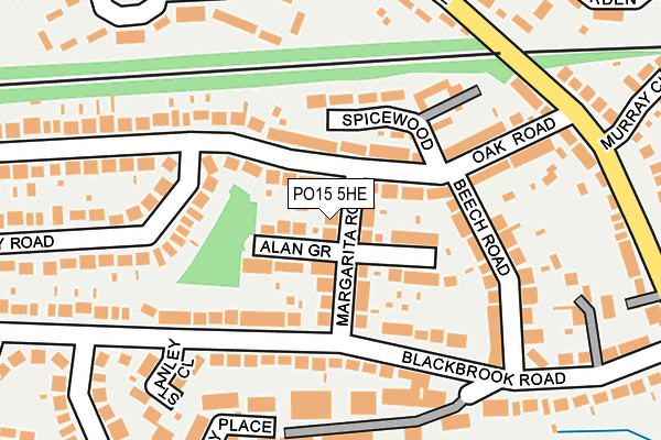 PO15 5HE map - OS OpenMap – Local (Ordnance Survey)