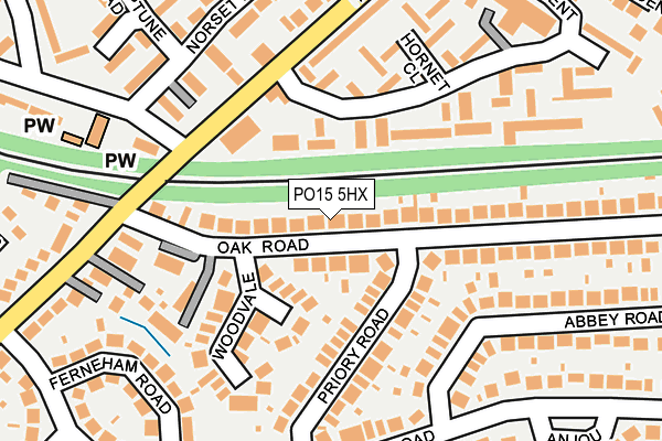 PO15 5HX map - OS OpenMap – Local (Ordnance Survey)