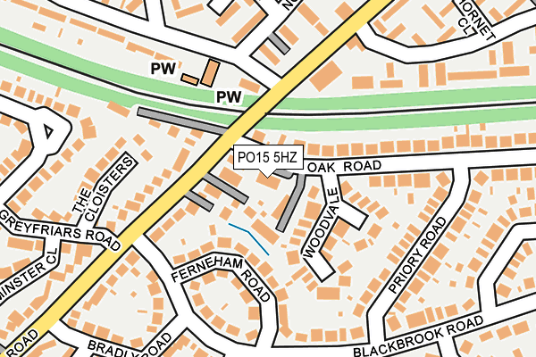 PO15 5HZ map - OS OpenMap – Local (Ordnance Survey)