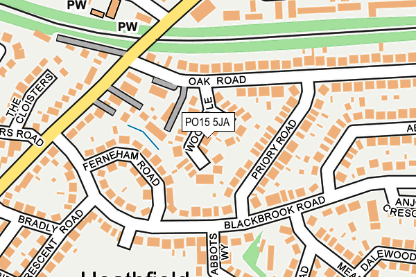 PO15 5JA map - OS OpenMap – Local (Ordnance Survey)