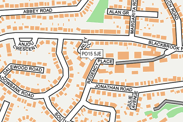 PO15 5JE map - OS OpenMap – Local (Ordnance Survey)