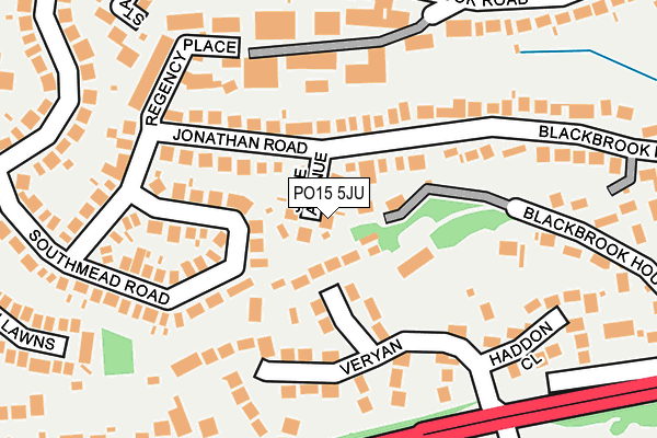 PO15 5JU map - OS OpenMap – Local (Ordnance Survey)