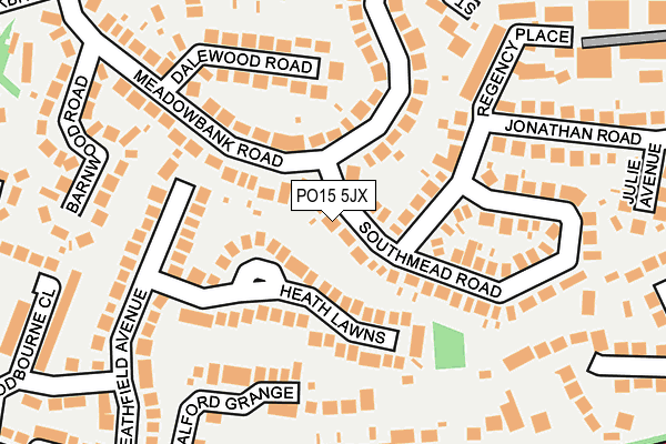 PO15 5JX map - OS OpenMap – Local (Ordnance Survey)