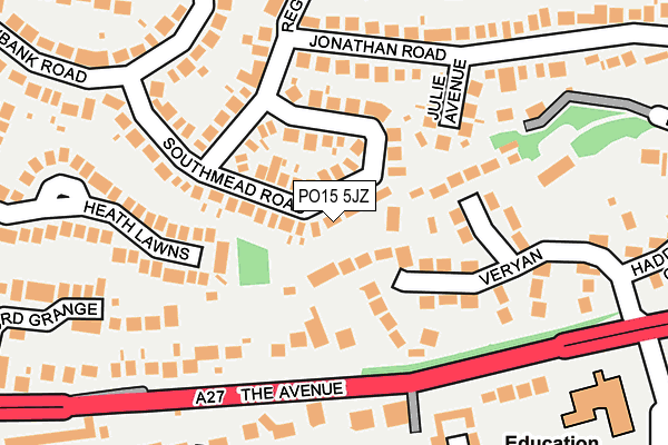 PO15 5JZ map - OS OpenMap – Local (Ordnance Survey)
