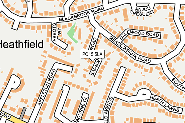 PO15 5LA map - OS OpenMap – Local (Ordnance Survey)