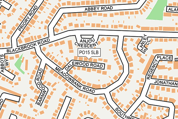 PO15 5LB map - OS OpenMap – Local (Ordnance Survey)