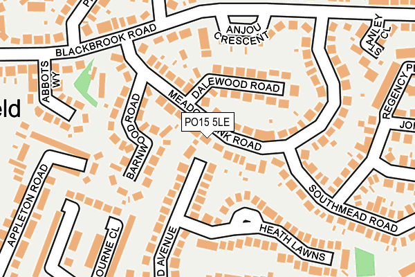 PO15 5LE map - OS OpenMap – Local (Ordnance Survey)