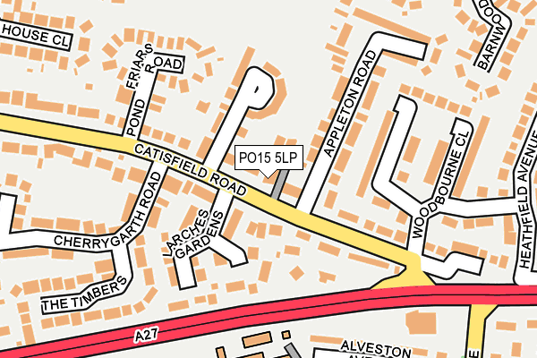 PO15 5LP map - OS OpenMap – Local (Ordnance Survey)