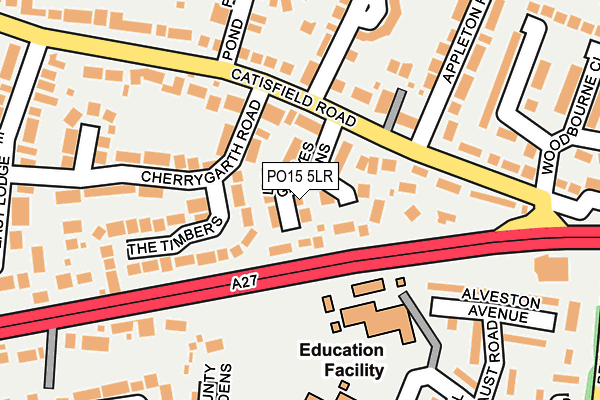 PO15 5LR map - OS OpenMap – Local (Ordnance Survey)