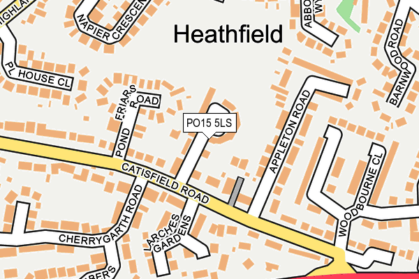 PO15 5LS map - OS OpenMap – Local (Ordnance Survey)