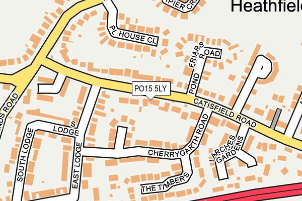 PO15 5LY map - OS OpenMap – Local (Ordnance Survey)