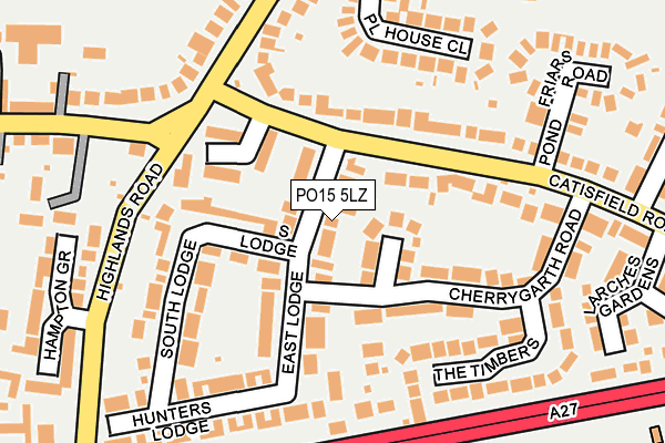PO15 5LZ map - OS OpenMap – Local (Ordnance Survey)