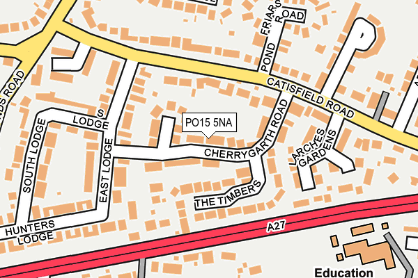 PO15 5NA map - OS OpenMap – Local (Ordnance Survey)