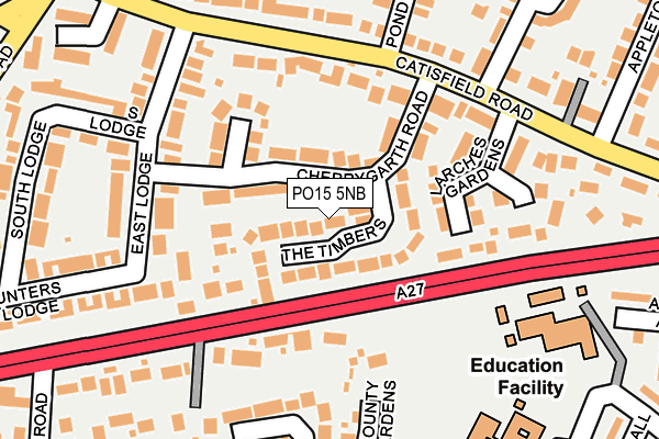 PO15 5NB map - OS OpenMap – Local (Ordnance Survey)