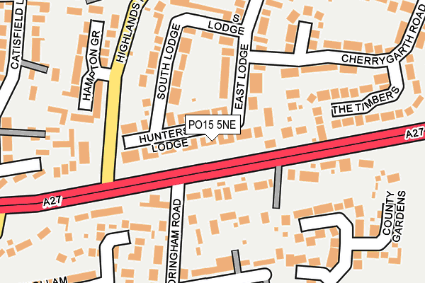 PO15 5NE map - OS OpenMap – Local (Ordnance Survey)
