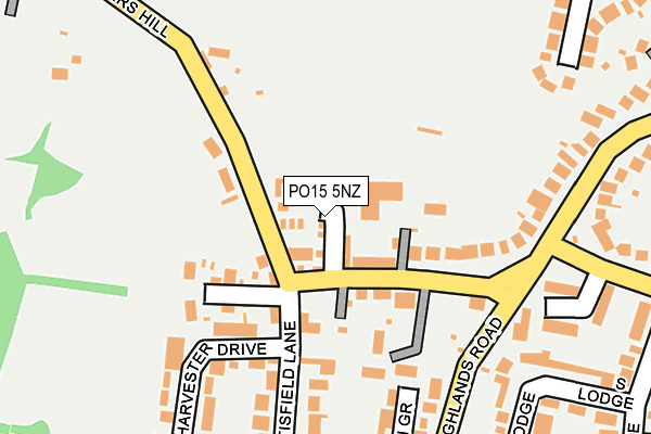 PO15 5NZ map - OS OpenMap – Local (Ordnance Survey)