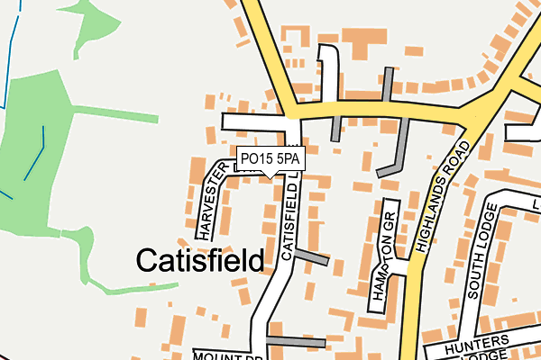 PO15 5PA map - OS OpenMap – Local (Ordnance Survey)