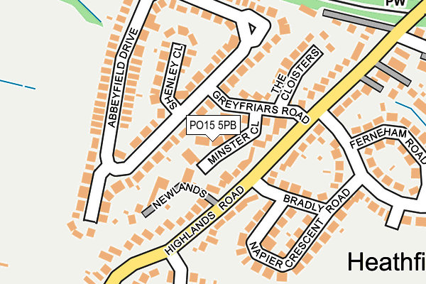 PO15 5PB map - OS OpenMap – Local (Ordnance Survey)